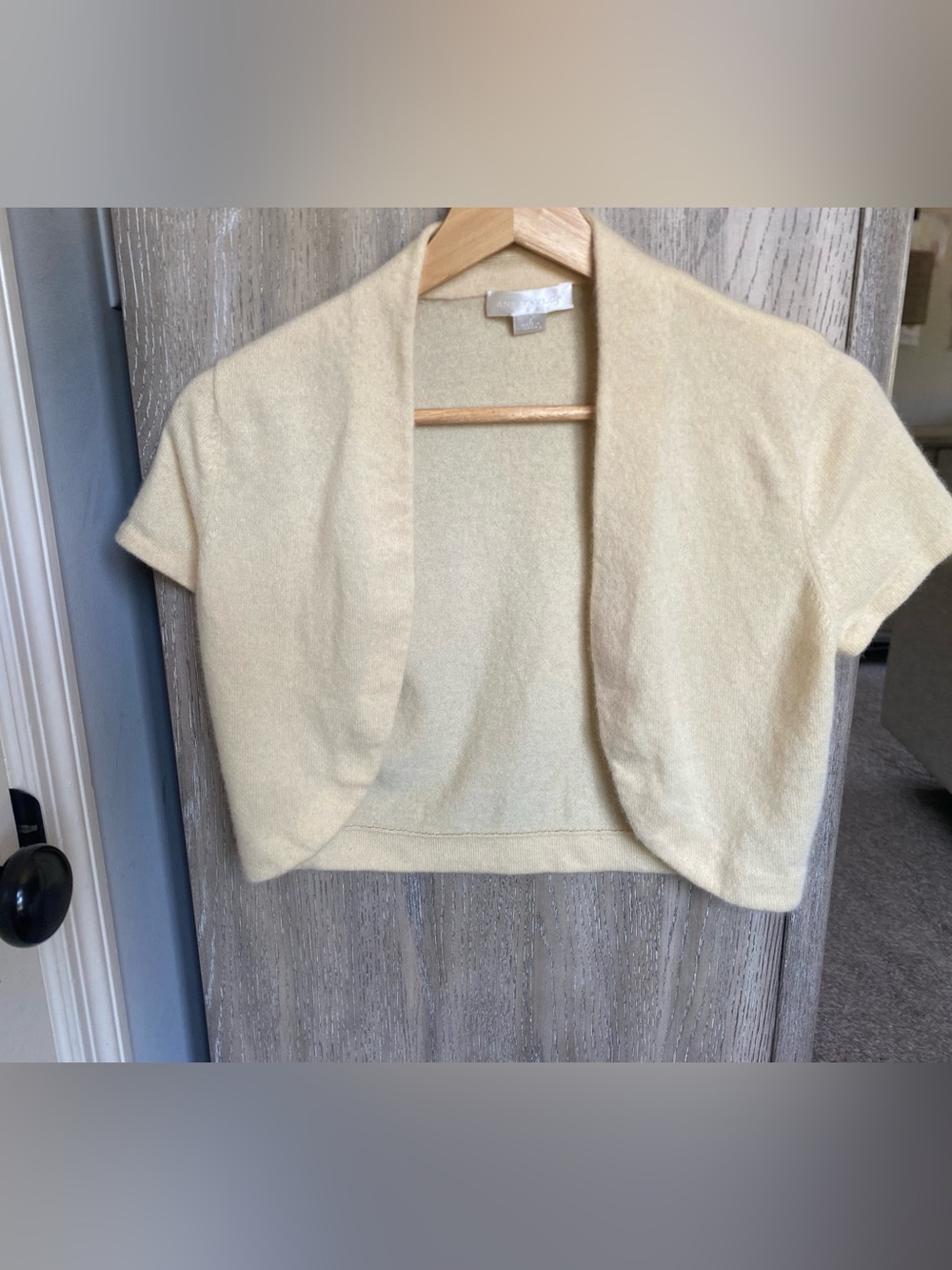 Cream Short Sleeve Bolero Shrug Cashmere